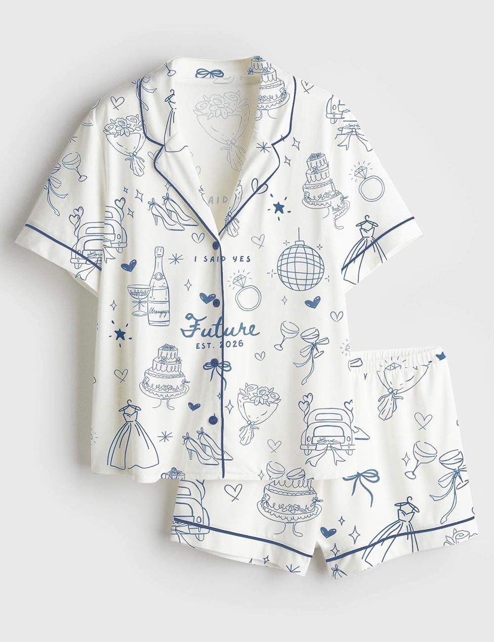 I Said Yes Pajama Set, Bride To Be Lounge Outfit, Wedding Morning Sleepwear