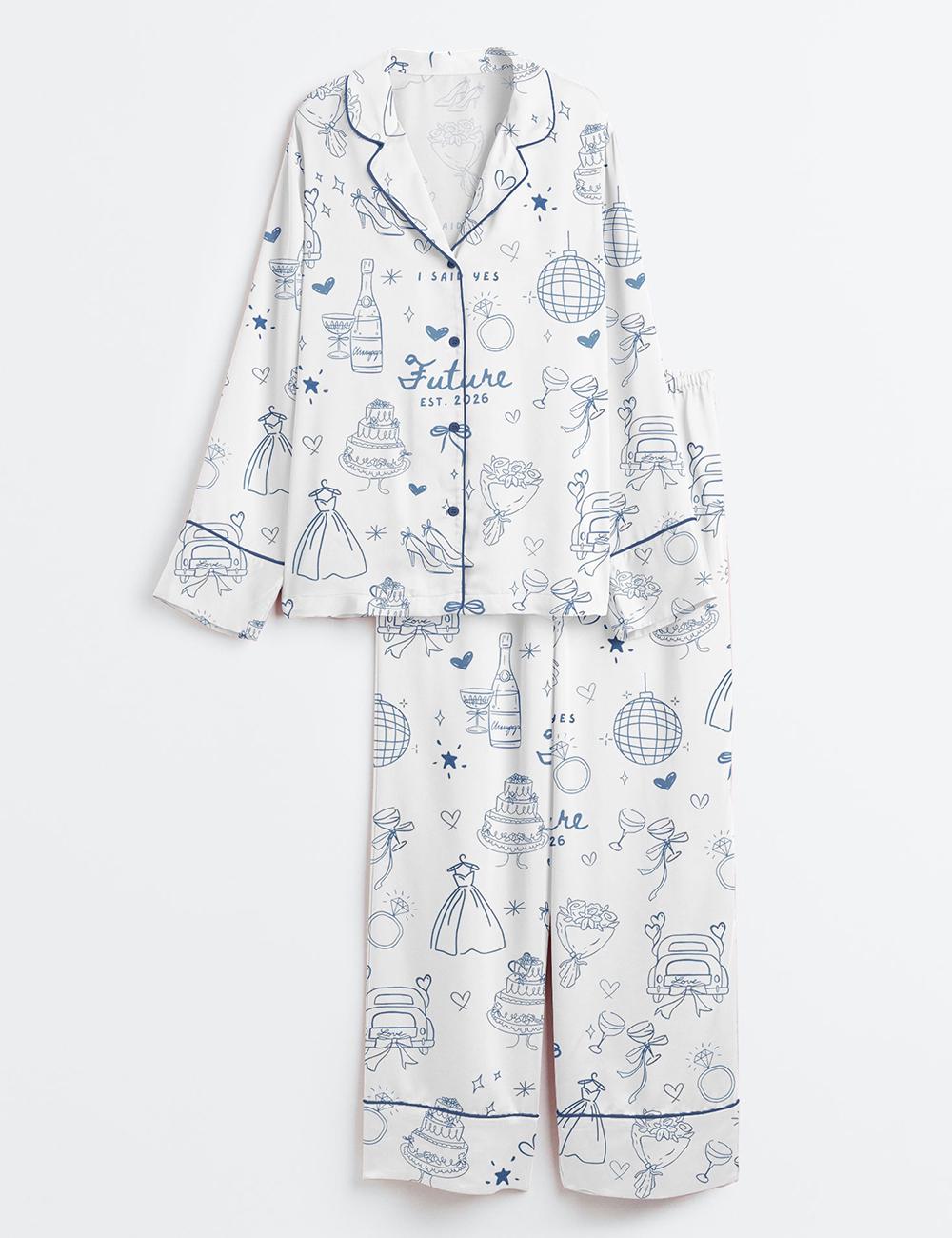 I Said Yes Pajama Set, Bride To Be Lounge Outfit, Wedding Morning Sleepwear