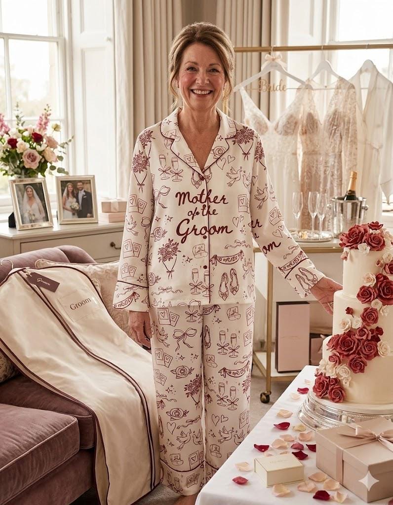 Mother of the Groom Pajamas – Bridal Party Sleepwear – Wedding Morning Getting Ready Outfit