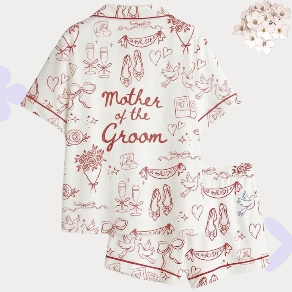Mother of the Groom Pajamas – Bridal Party Sleepwear – Wedding Morning Getting Ready Outfit
