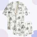 Wedding Sketch Pajamas – Bridal Party Pjs Set – Getting Ready Outfit for Bride and Bridesmaids