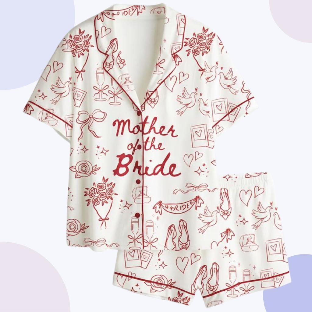 Mother of the Bride Pajama Set – Bridal Party Sleepwear, Wedding Morning Outfit