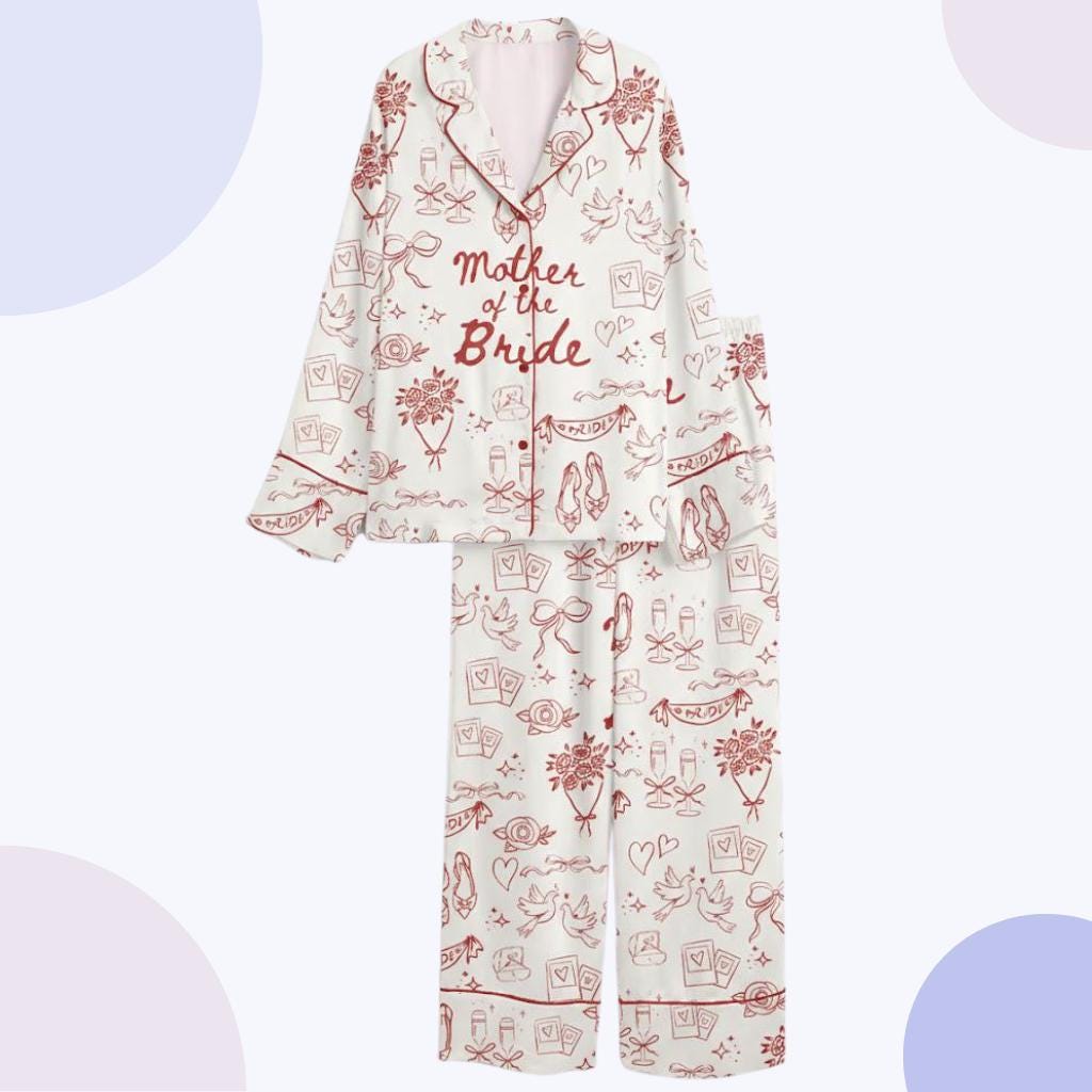 Mother of the Bride Pajama Set – Bridal Party Sleepwear, Wedding Morning Outfit