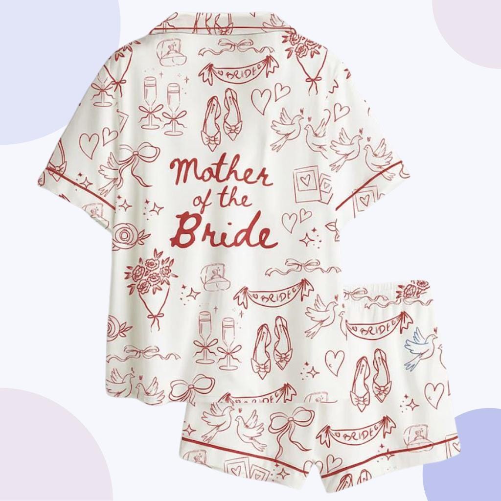 Mother of the Bride Pajama Set – Bridal Party Sleepwear, Wedding Morning Outfit