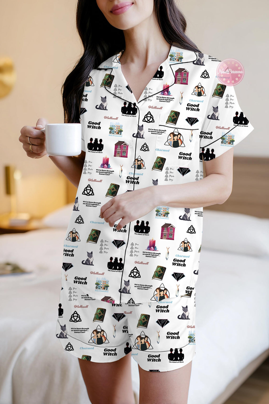 Charmed Pajama Set, TV Series Fan PJs, Witchy Magic Sleepwear, Charmed Sisters Pajamas, Cozy Loungewear for Women, Fan Gift Idea