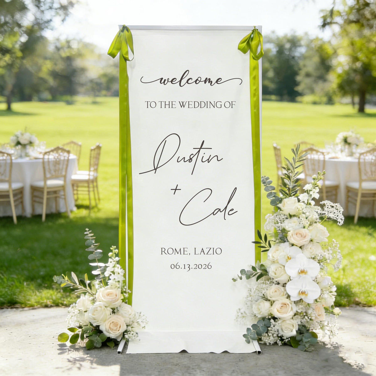 Personalized Fabric Wedding Welcome Sign, Happily Ever After Party Welcome Sign,Welcome to Our Reception Sign, Custom Linen Wedding Signage