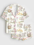 Easter Bunny Pajama Set Women Rabbit Print Lounge Sleepwear Gift