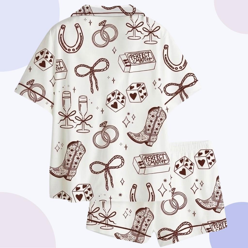 Western Bride Pajamas – Cowgirl Bachelorette Party Set – Bridal Shower & Getting Ready Matching Sleepwear