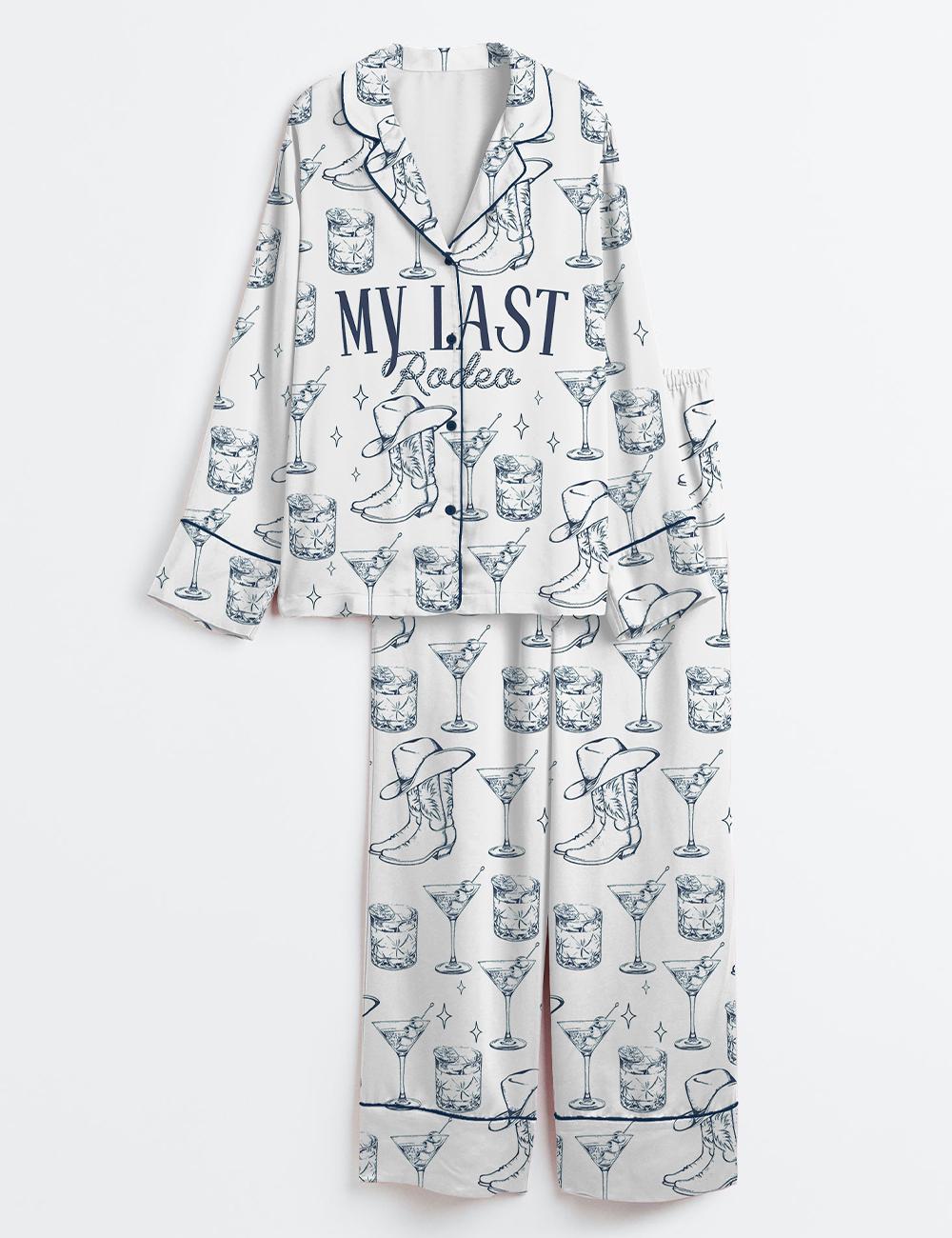 Last Rodeo Pajama Set Women Cowgirl Bachelorette Party Western Sleepwear Bride Squad Lounge Shorts