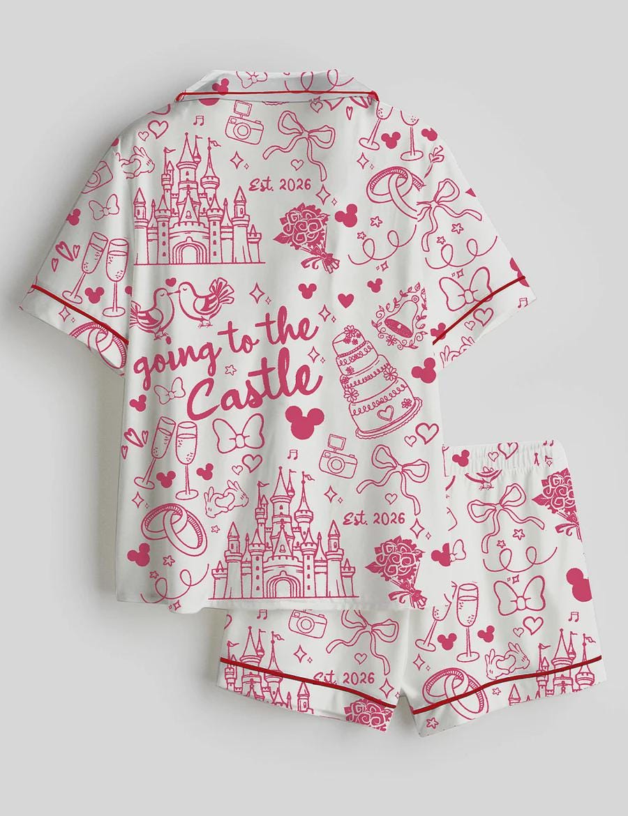 Women Wedding Pajama Set, Bride Lounge Outfit, Fairytale Bridal Sleepwear