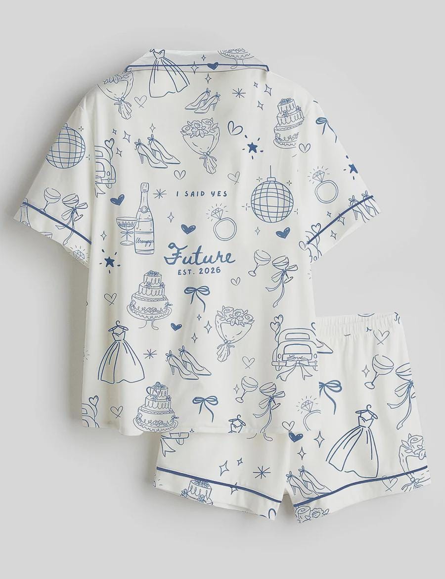 I Said Yes Pajama Set, Bride To Be Lounge Outfit, Wedding Morning Sleepwear