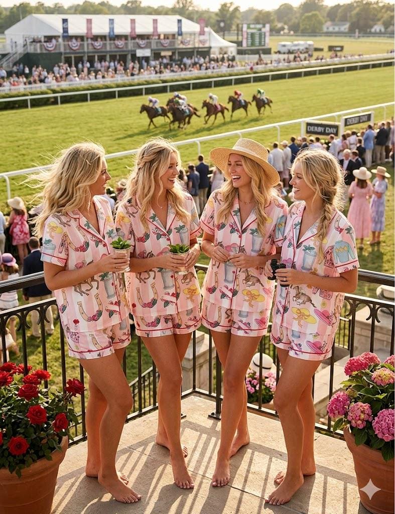 Horse Racing PJ Set – Preppy Jockey Sleepwear & Bachelorette Gift