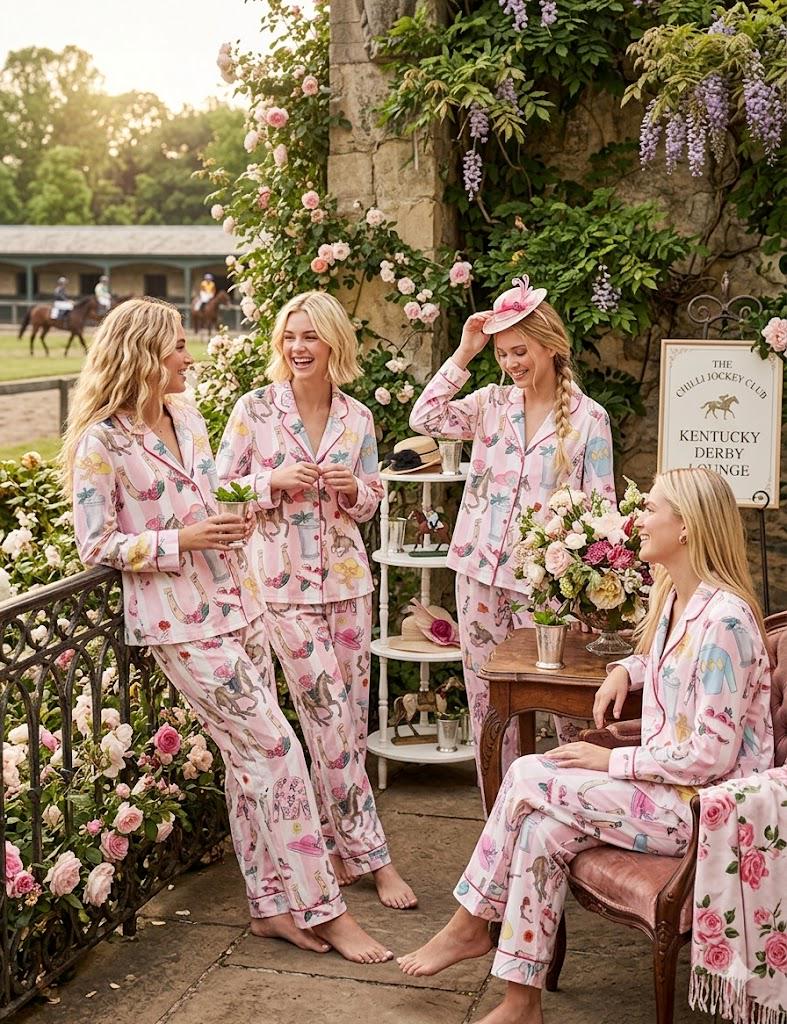 Horse Racing PJ Set – Preppy Jockey Sleepwear & Bachelorette Gift