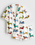 Dachshund Costume Pajamas, Funny Animal Sleepwear, Sausage Dog Lover Gift, Printed Lounge Outfit