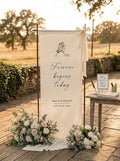 Wedding Welcome Sign, Fabric Linen Sign, Personalized Name Wedding Sign, Custom Wedding Ceremony Boho Modern Wedding Welcome Decor