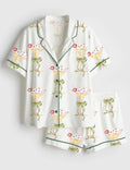 Martini Cocktail Pajama Set Women, Cherry Drink Print PJs, Vegas Party Sleepwear, Bachelorette Outfit