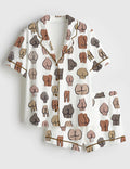 Funny Novelty Pajama Set, Abstract Body Print PJs, Gag Gift Lounge Set