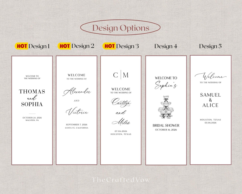 Personalized Linen Wedding Welcome Sign - Custom Fabric Banner for Bridal Shower & Engagement, Modern Minimalist Wedding