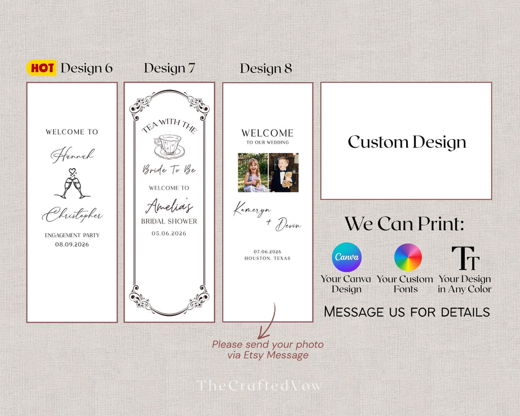 Personalized Linen Wedding Welcome Sign - Custom Fabric Banner for Bridal Shower & Engagement, Modern Minimalist Wedding