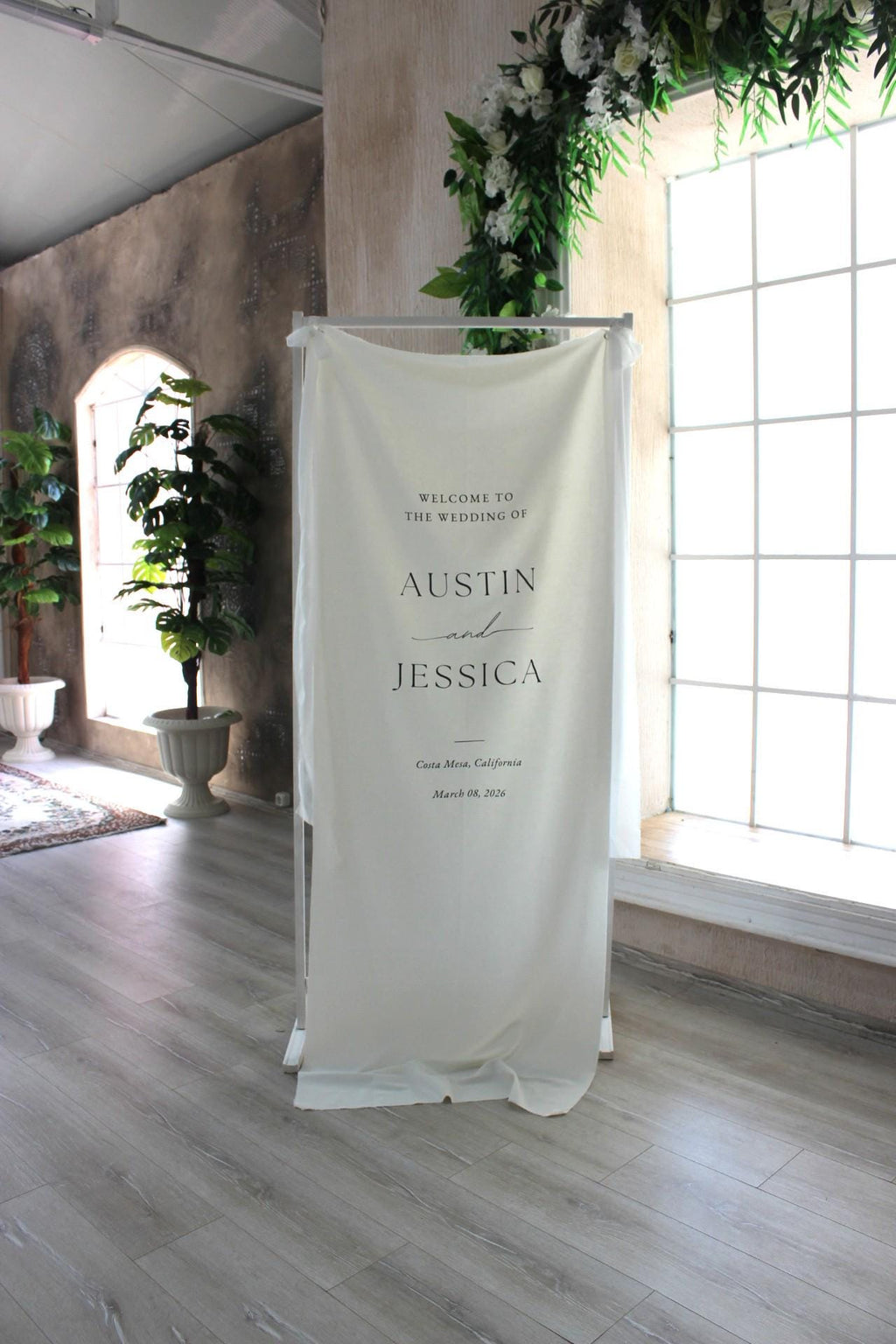 Modern Wedding Welcome Sign, Fabric Sign, Fabric Welcome Sign, Custom Linen Sign, Boho Wedding, Wedding Welcome Signs