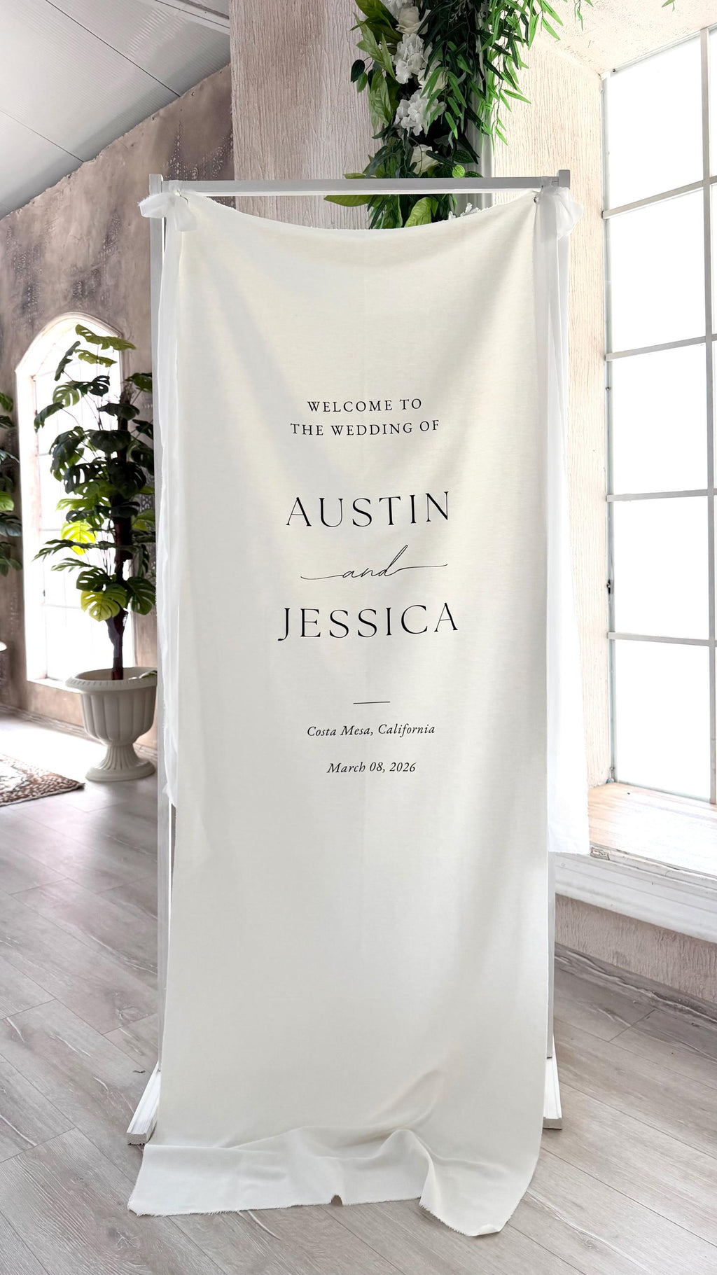 Modern Wedding Welcome Sign, Fabric Sign, Fabric Welcome Sign, Custom Linen Sign, Boho Wedding, Wedding Welcome Signs