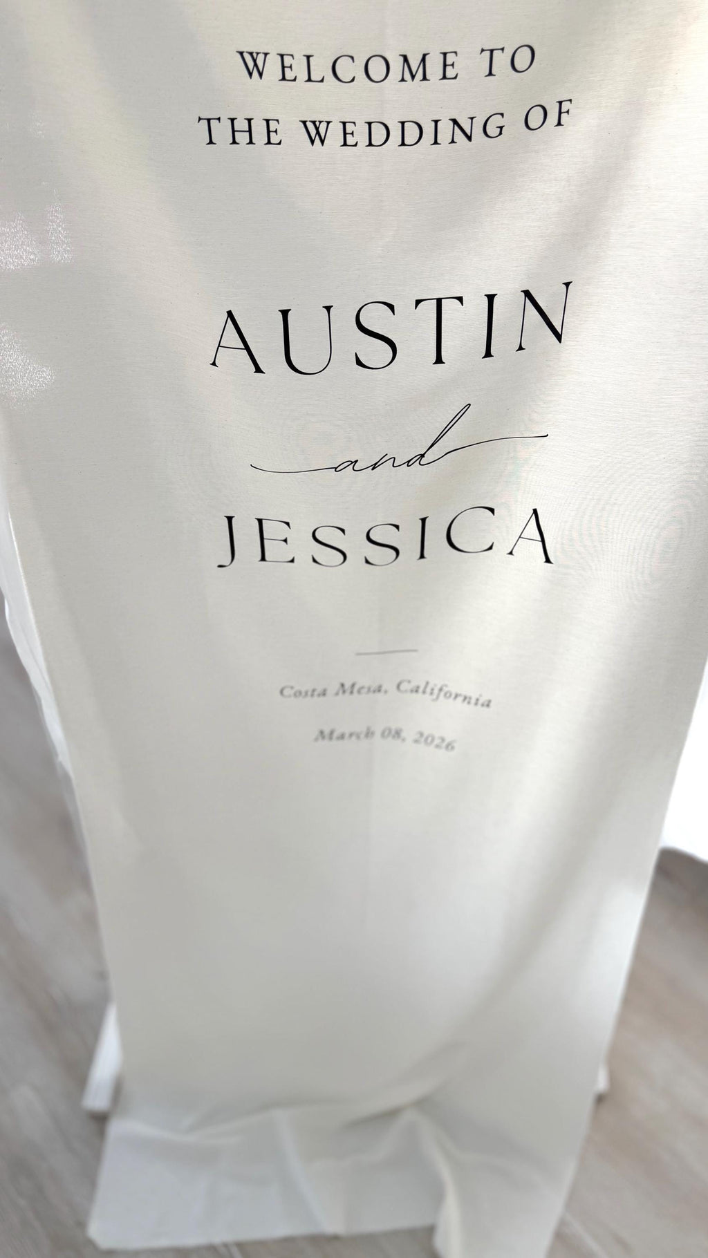 Modern Wedding Welcome Sign, Fabric Sign, Fabric Welcome Sign, Custom Linen Sign, Boho Wedding, Wedding Welcome Signs