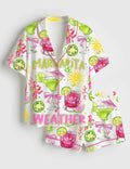 Margarita Weather Pajama Set Summer Vacation Outfit Women Cocktail Party Sleepwear Shorts