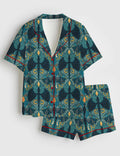 Bat Pajamas Women Gothic Witchy Dark Fantasy Lounge Sleepwear Matching Outfit