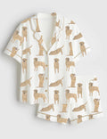 Golden Retriever Pajamas Women Dog Print Satin Lounge Sleepwear Outfit