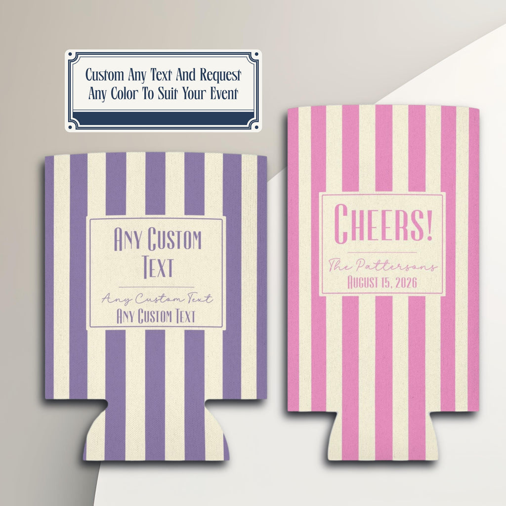 Personalized Wedding Can Coolers, Custom Monogrammed Can Coolers, Custom Can Coolers, Custom Wedding Favors, Party Favors (CZ526)