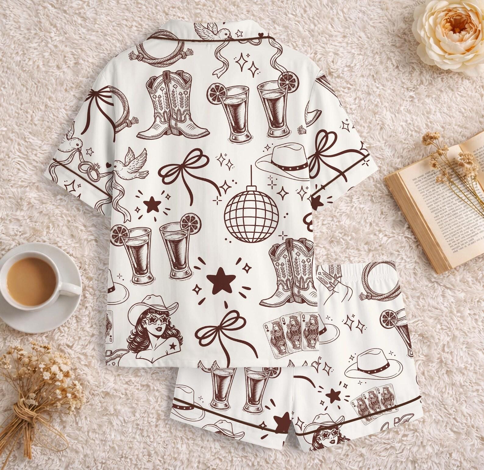 Cowgirl Pajamas – Wild Wife Western Sleepwear – Nashville Bachelorette Party Gift