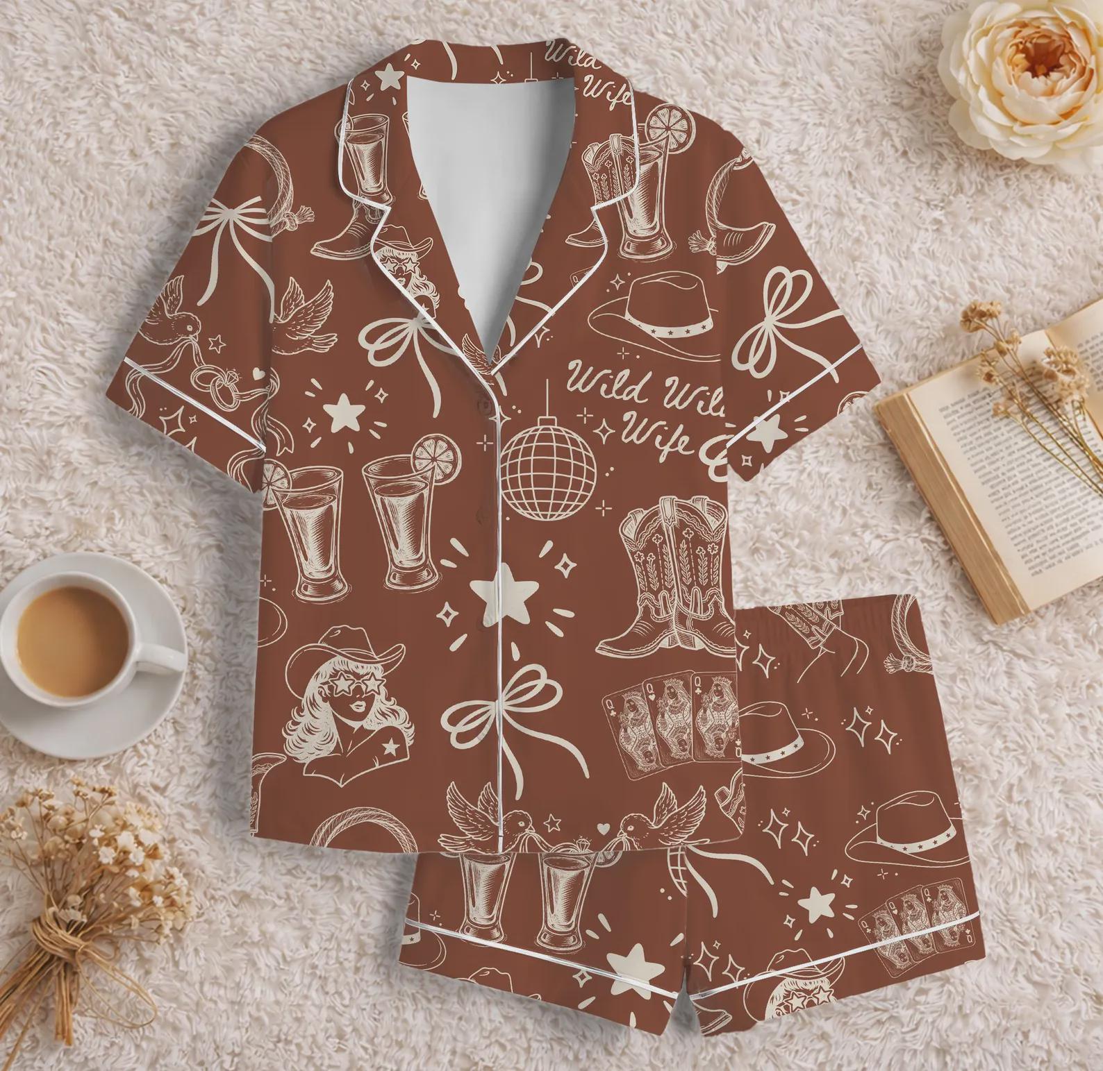 Cowgirl Pajamas – Wild Wife Western Sleepwear – Nashville Bachelorette Party Gift