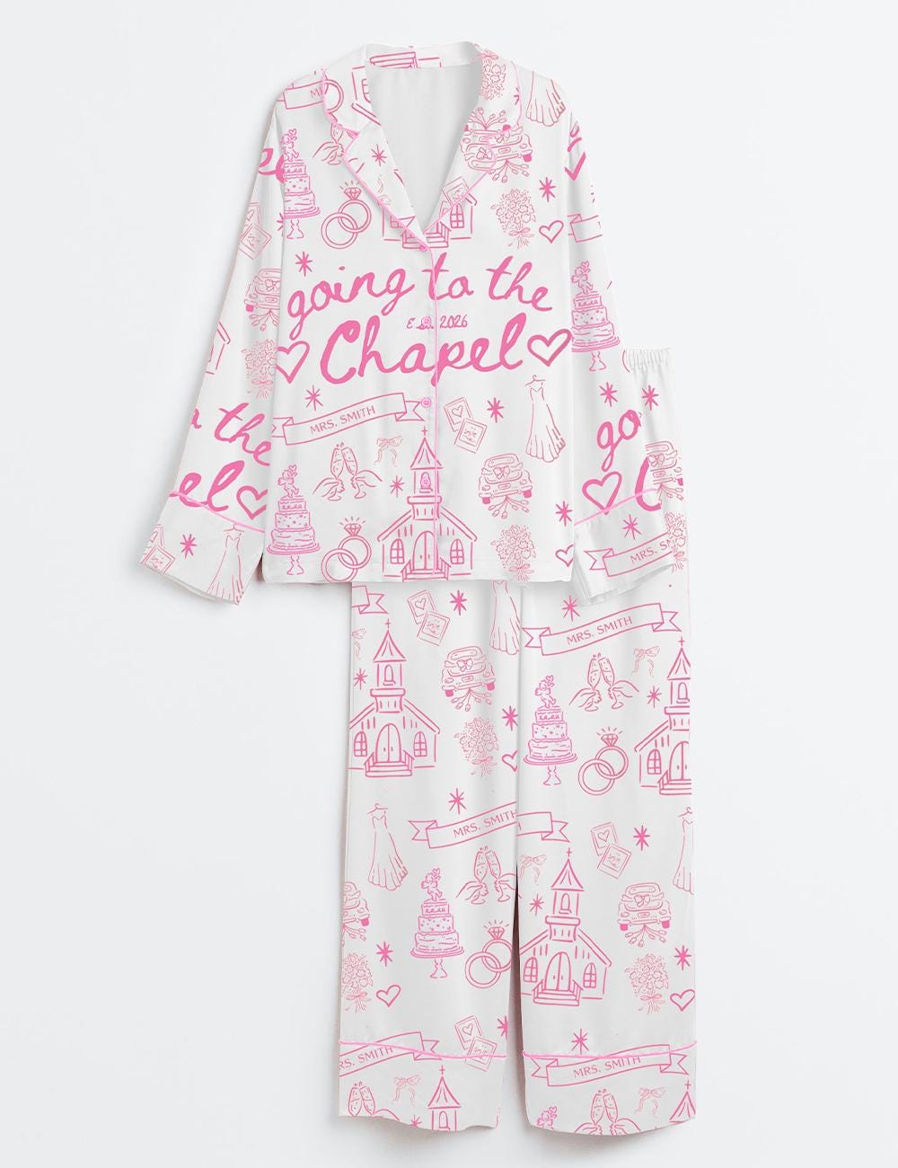 Bachelorette Pajama Set for Women, Bridal Sleepwear, Bridesmaid Loungewear, Wedding Morning Outfit Gift