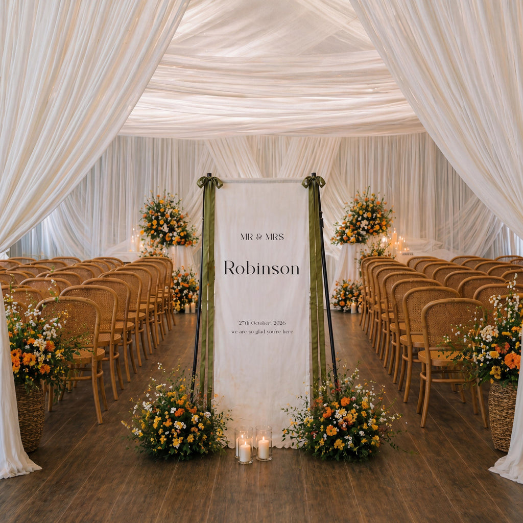 Custom Fabric Welcome Banner, Personalized Cotton Linen Wedding Sign, Printed Event Backdrop, Bridal Shower Party Decor