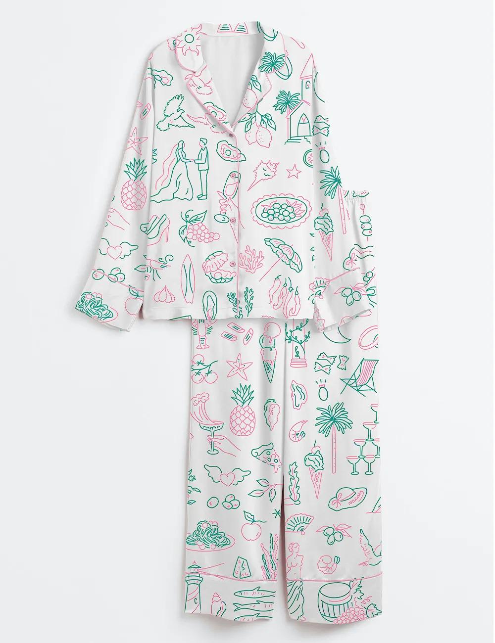 Coastal Wedding Satin Pajamas, Silky Bridal Party Pjs, Beach Bride Sleepwear, Short Sleeve Future Mrs Lounge Set, Tropical Wedding Gift