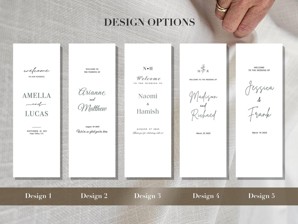 Custom Satin Wedding Welcome Sign, Personalized Ceremony Banner, Modern Fabric Reception Decor, Minimalist
