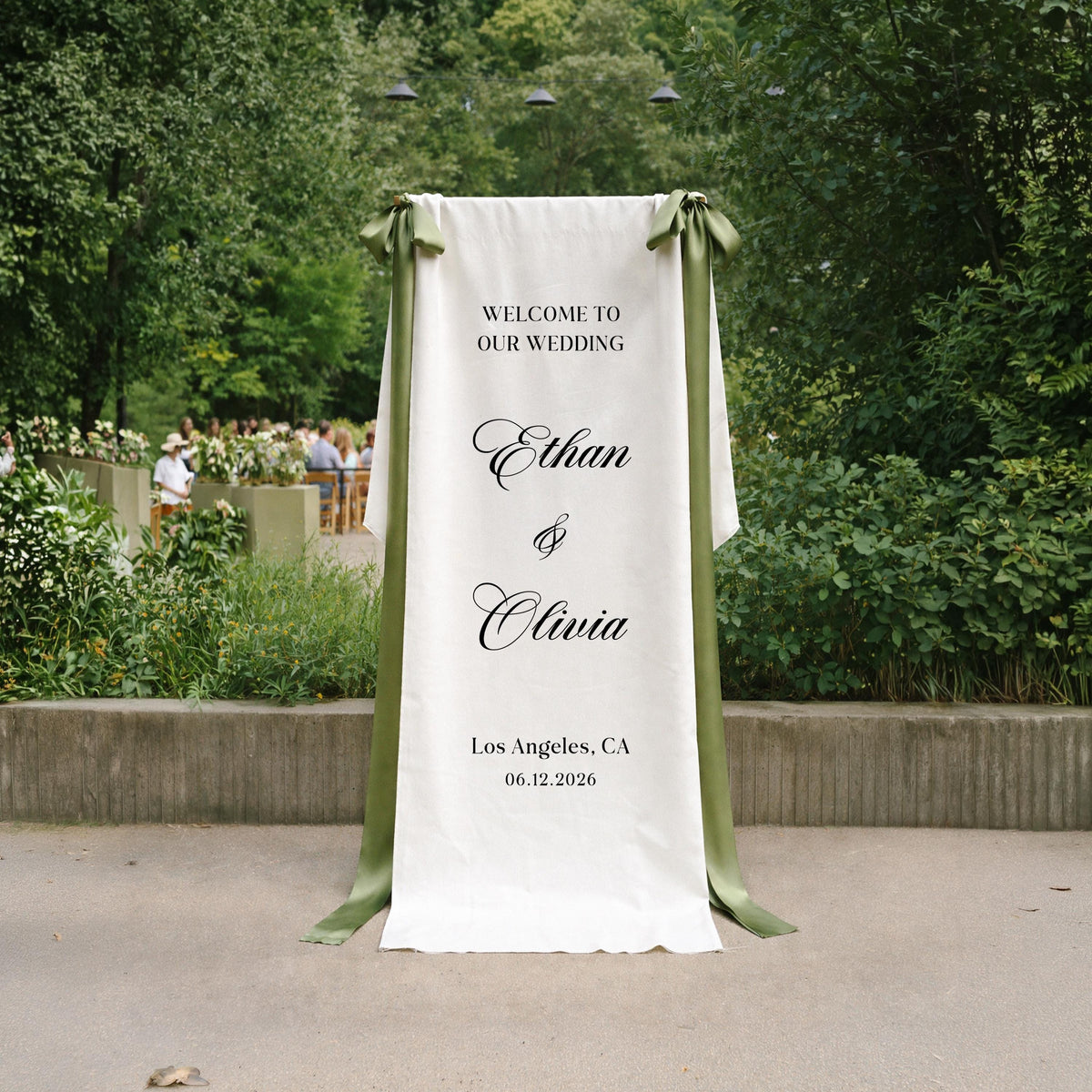 Personalized Wedding Welcome Banner, Elegant Ceremony Backdrop Banner, Reception Entrance Decor