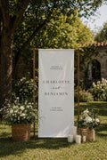 Custom Wedding Fabric Sign, Personalized Linen Welcome Sign, Wedding Welcome Banner, Modern Outdoor Wedding Decor, Engagement Party Sign