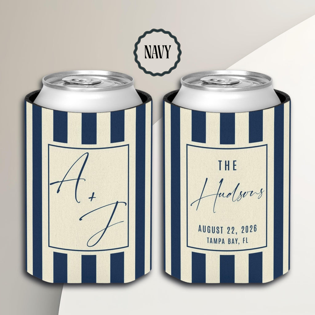 Personalized Wedding Can Coolers, Custom Monogrammed Can Coolers, Custom Can Coolers, Custom Wedding Favors, Party Favors (CZ530)
