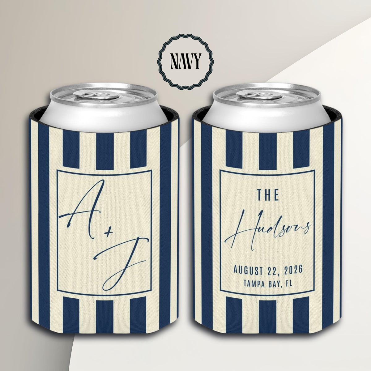 Personalized Wedding Can Coolers, Custom Monogrammed Can Coolers, Custom Can Coolers, Custom Wedding Favors, Party Favors (CZ530)
