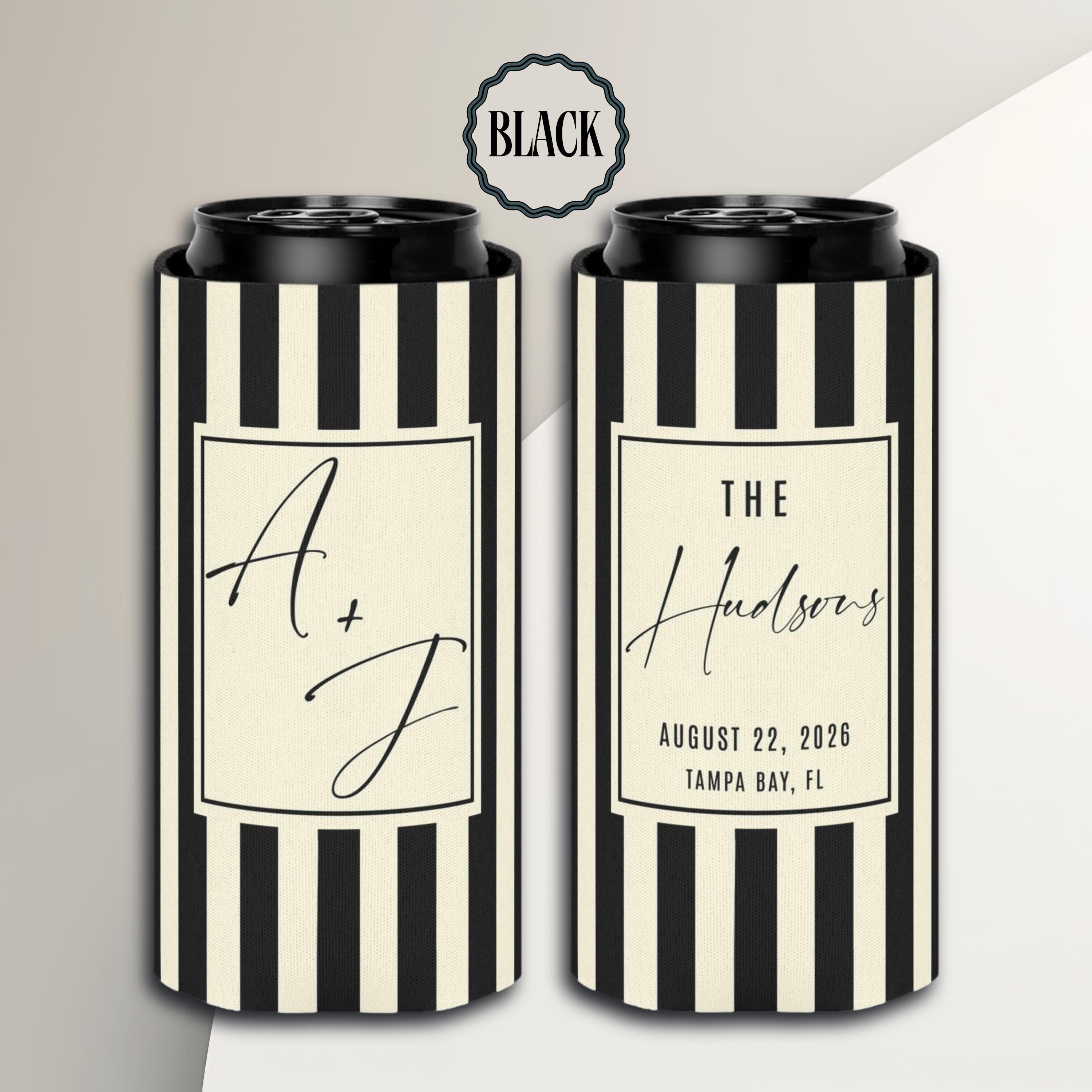 Personalized Wedding Can Coolers, Custom Monogrammed Can Coolers, Custom Can Coolers, Custom Wedding Favors, Party Favors (CZ530)