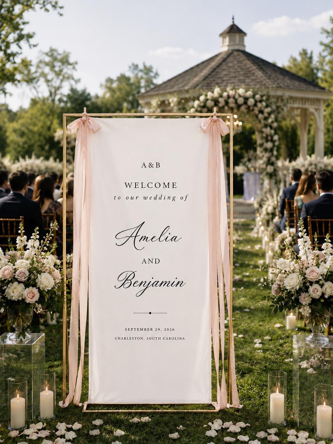Custom Fabric Wedding Welcome Sign, Modern Linen Wedding Banner, Personalized Ceremony Sign for Wedding Decor, Engagement Party & Bridal