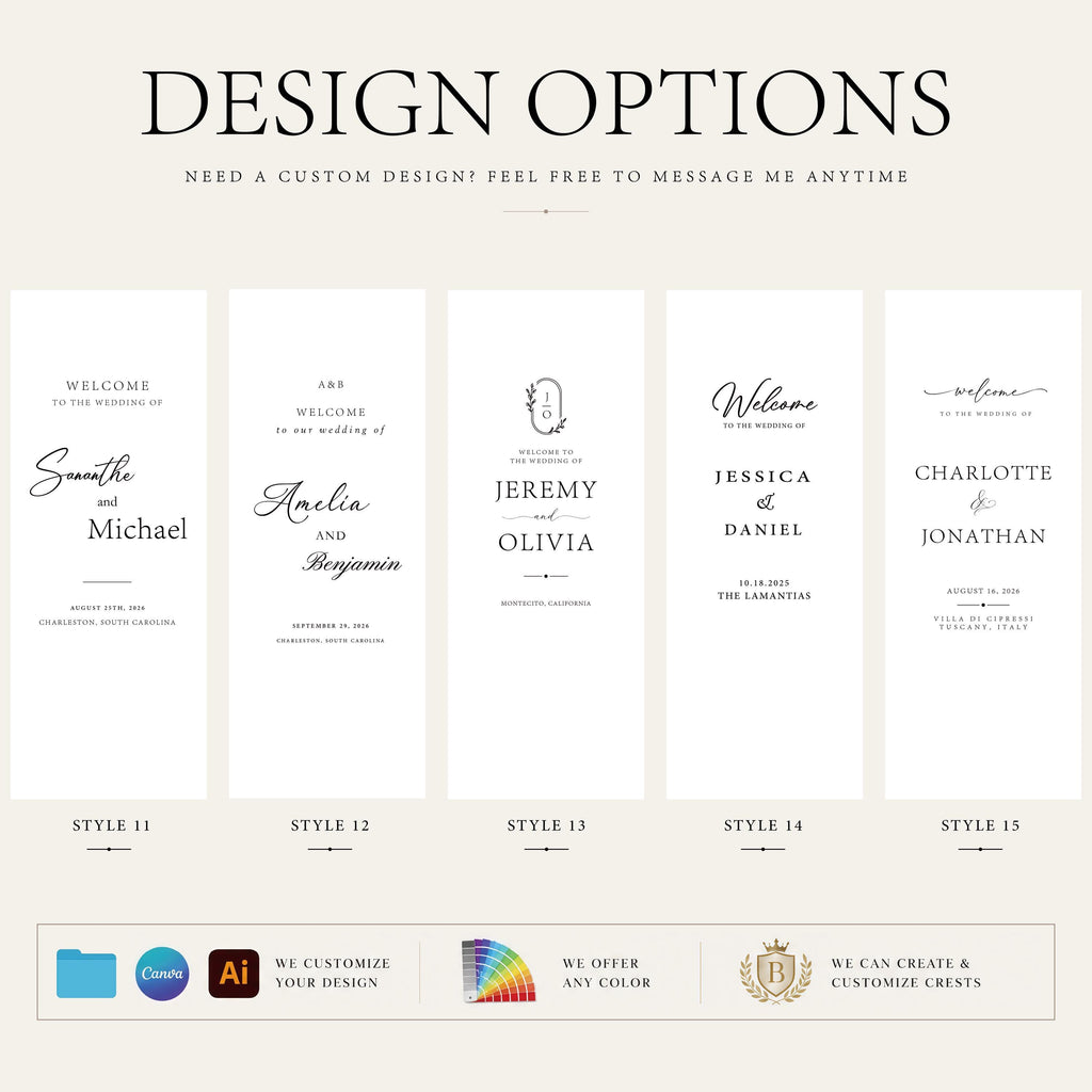 Custom Fabric Wedding Welcome Sign, Modern Linen Wedding Banner, Personalized Ceremony Sign for Wedding Decor, Engagement Party & Bridal