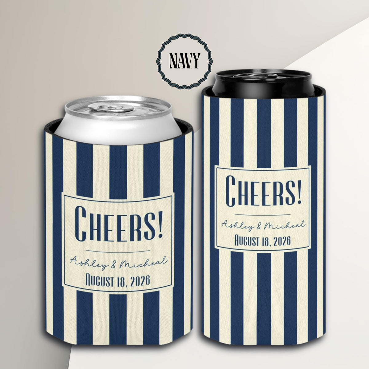 Personalized Wedding Can Coolers, Custom Monogrammed Can Coolers, Custom Can Coolers, Custom Wedding Favors, Party Favors (CZ526)