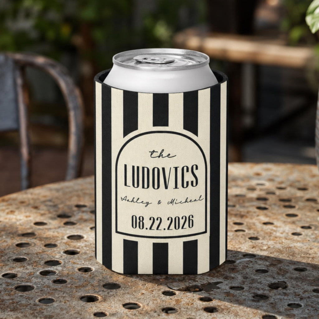 Personalized Wedding Can Coolers, Custom Monogrammed Can Coolers, Custom Can Coolers, Custom Wedding Favors, Party Favors (CZ513)
