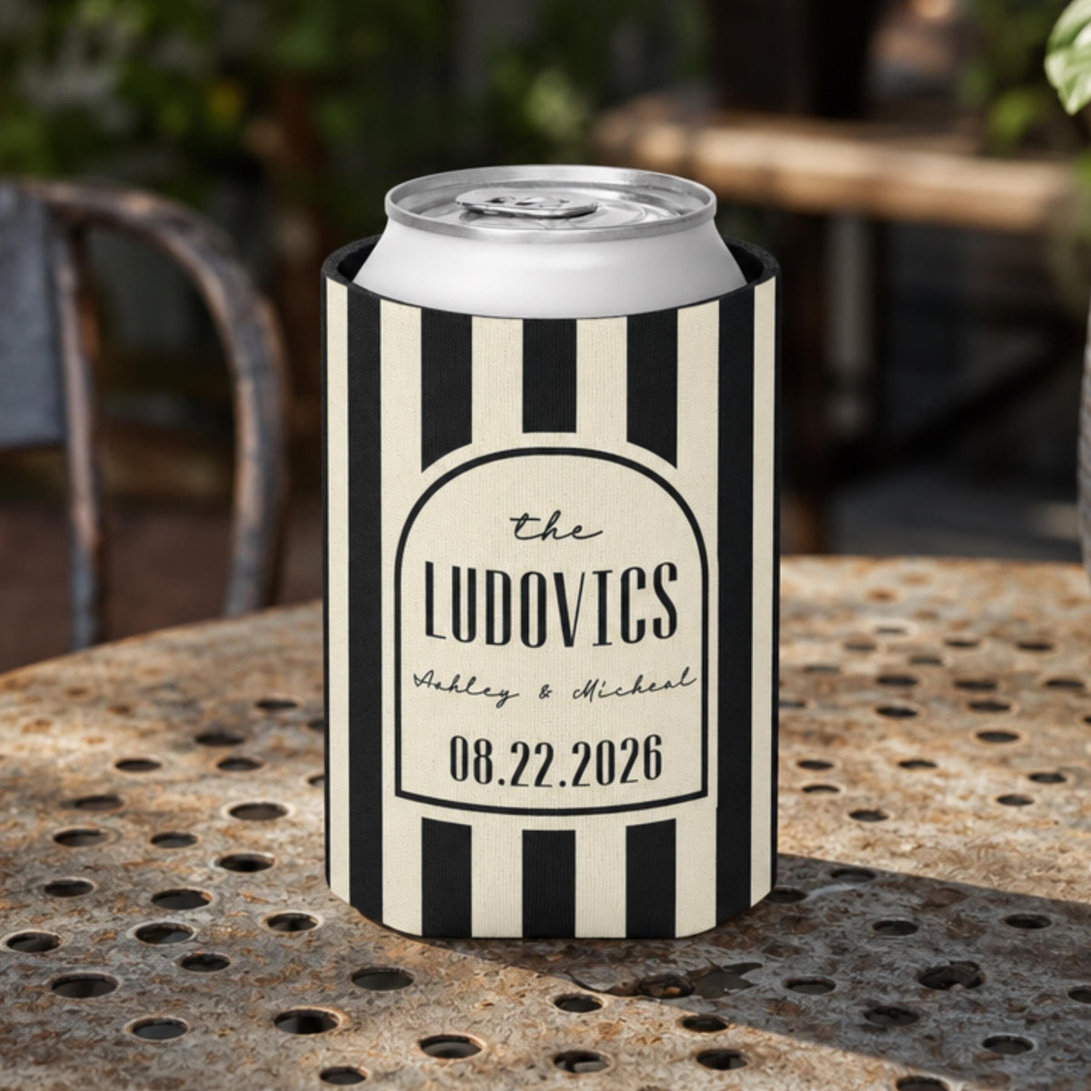 Personalized Wedding Can Coolers, Custom Monogrammed Can Coolers, Custom Can Coolers, Custom Wedding Favors, Party Favors (CZ513)