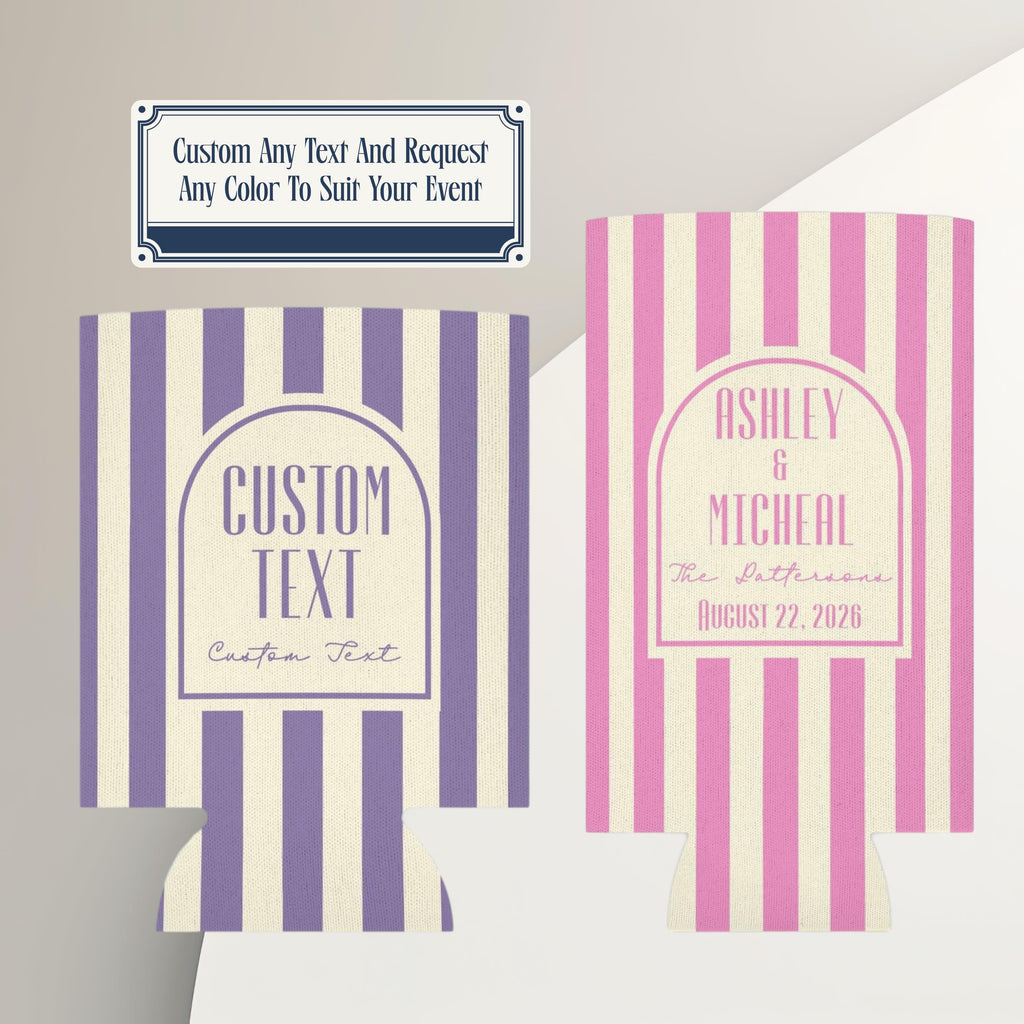 Personalized Wedding Can Coolers, Custom Monogrammed Can Coolers, Custom Can Coolers, Custom Wedding Favors, Party Favors (CZ513)