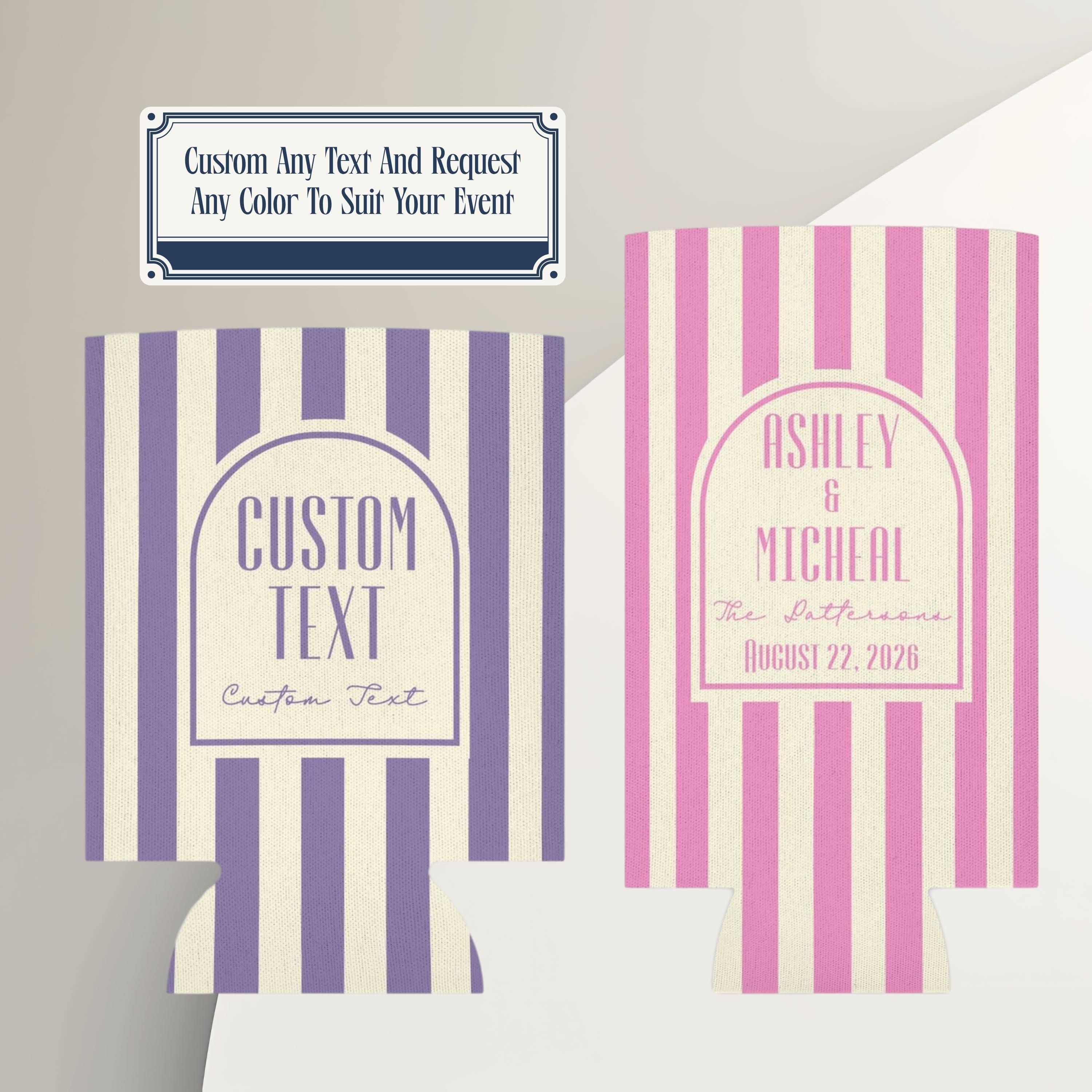 Personalized Wedding Can Coolers, Custom Monogrammed Can Coolers, Custom Can Coolers, Custom Wedding Favors, Party Favors (CZ513)