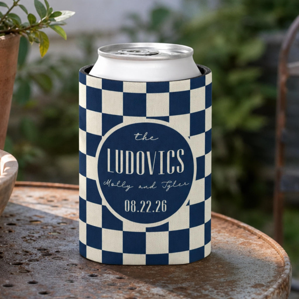 Personalized Wedding Can Coolers, Custom Monogrammed Can Coolers, Custom Can Coolers, Custom Wedding Favors, Party Favors (CZ503)
