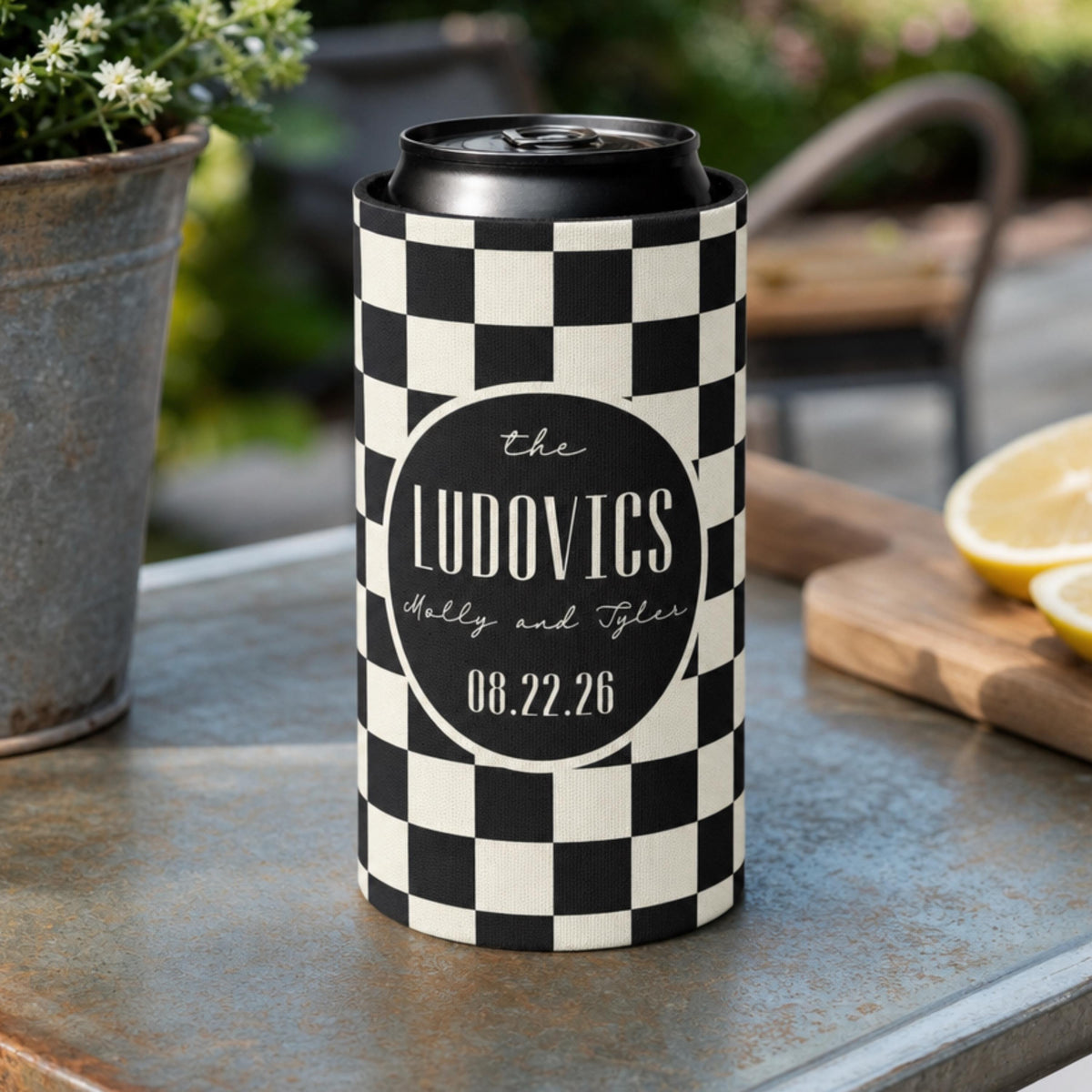 Personalized Wedding Can Coolers, Custom Monogrammed Can Coolers, Custom Can Coolers, Custom Wedding Favors, Party Favors (CZ503)